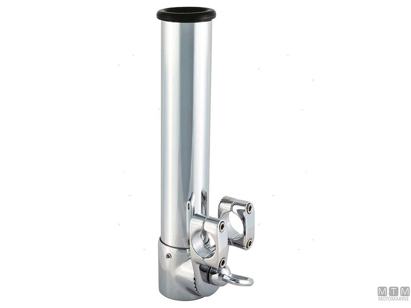 Supporto Portacanne Orientabile Cromato con Morsetto Stringitubo