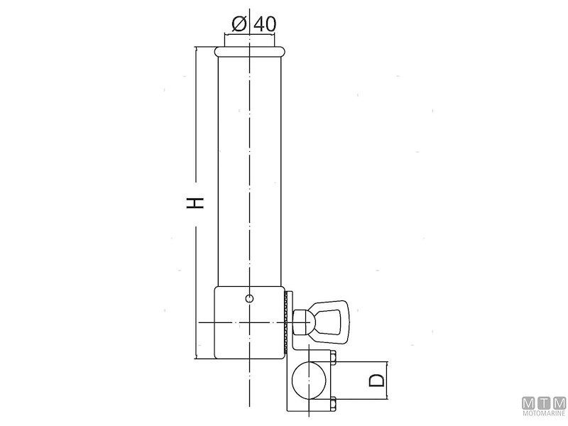 Supporto Portacanne Orientabile Cromato con Morsetto Stringitubo