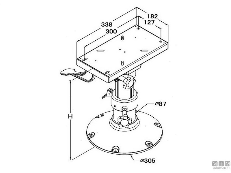 SUPPORTO SEDILE OCEAN H435/635MM 