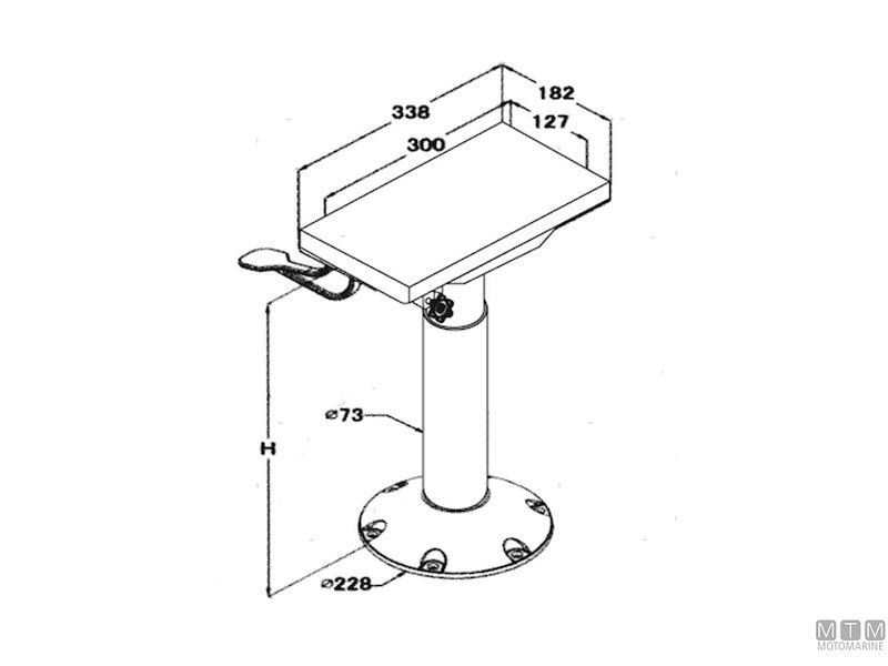 SUPPORTO SEDILE FISSO 460MM 