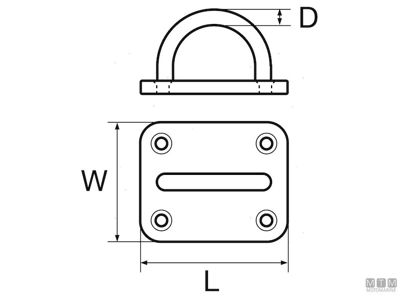 Ponticello su Piastra Pad Eye 4
