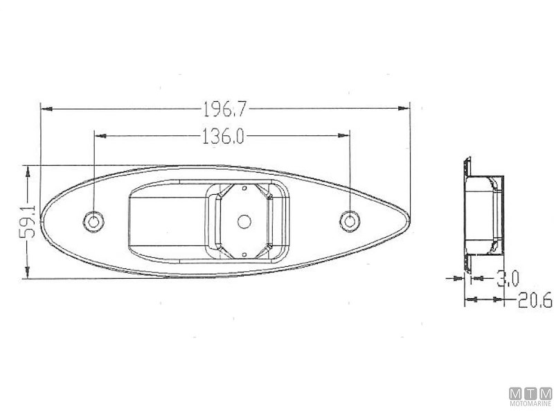FANALI DI PRUA LED 12V INOX ROSSO/VERDE 