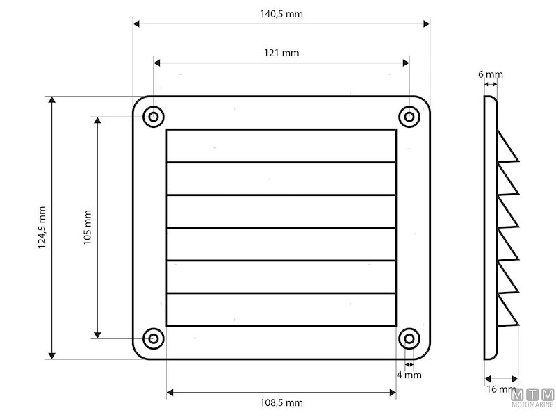 Presa d'Aria in Plastica Griglia M2