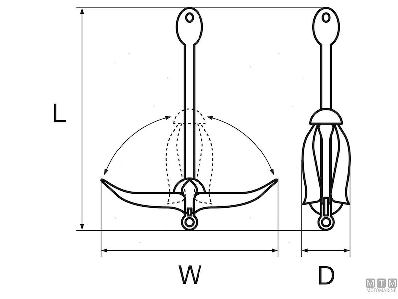Ancora Ombrello in Acciaio Zincato