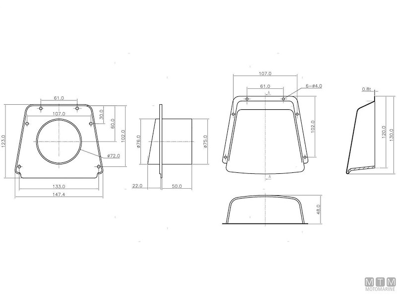PRESA D'ARIA 150x120MM INOX 