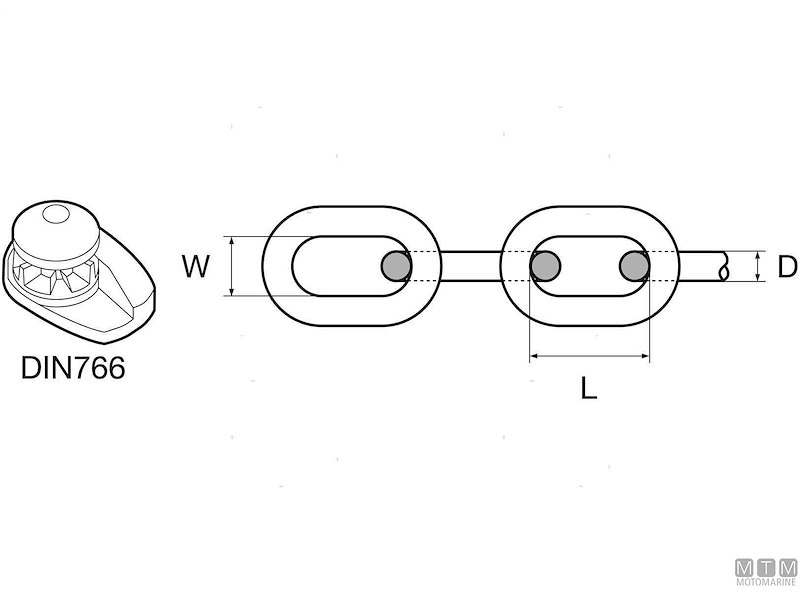 Catena Calibrata DIN766 Grado G70 in Acciaio Zincato