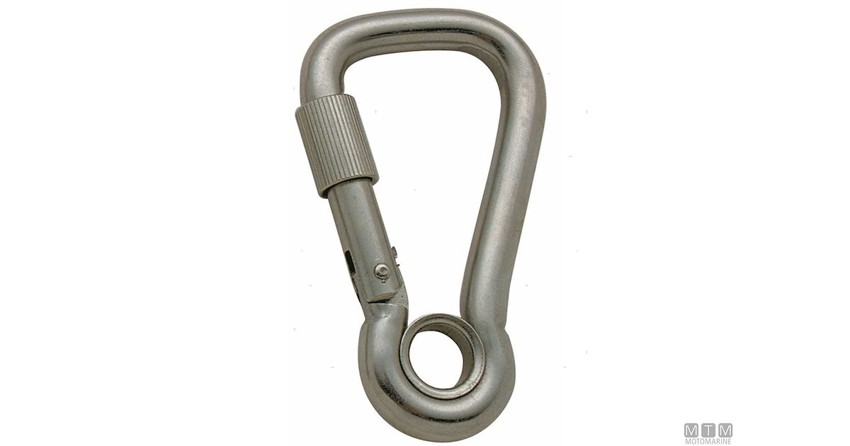 Moschettone In Acciaio Inox 316 SEPWIK - 2 Pezzi Con Vite Di Sicurezza, Portata 150 Kg, Per Campeggio E Guinzaglio - 3