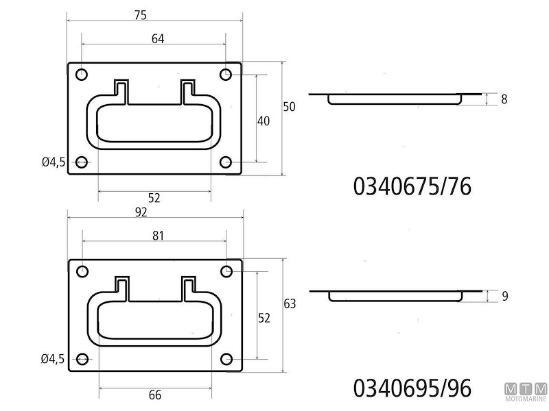 Maniglia a Incasso in Ottone BS1