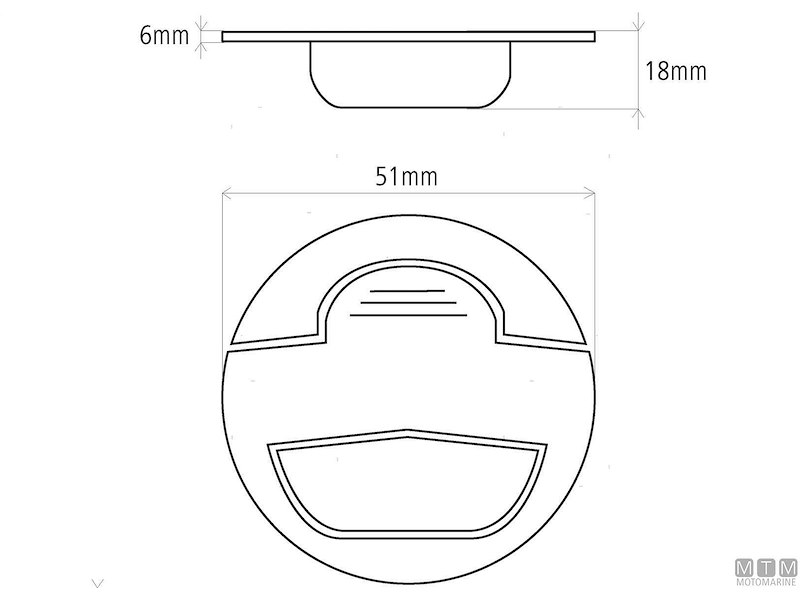 MANIGLIA INCASSO ROUND D51MM NYLON 