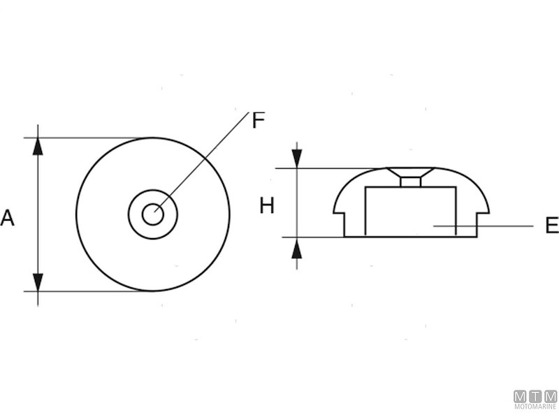 Anodo Ogiva per Bow Thruster Sleipner SidePower SP55-75-95