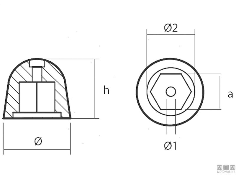 Anodo Ogiva per Bow Thruster Sleipner SidePower SP-SE-SH