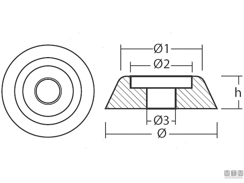 Anodo Ogiva per Bow Thruster Lewmar 