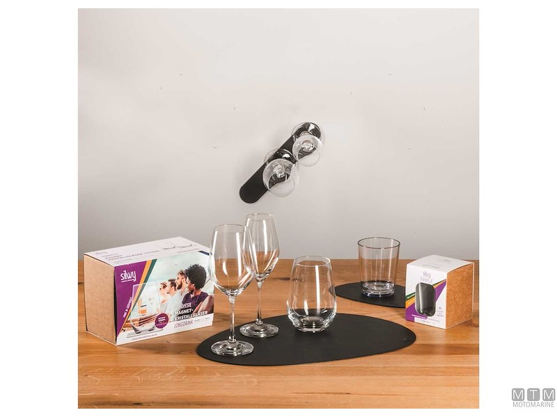 Tappetino e Sottobicchieri Metallici Antracite