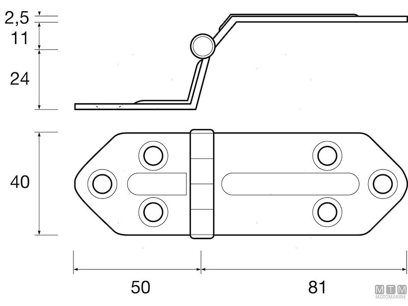CERNIERA OFFSET ALTA 40X50/81MM INOX 