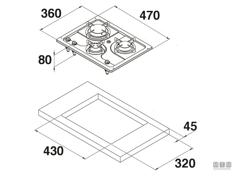 Fornello 3 Fuochi Burny3
