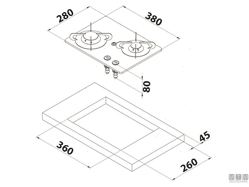 Fornello 2 Fuochi Chrystal 2