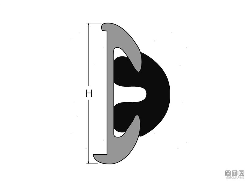 Bottazzo Profilo Parabordo con Supporto in Alluminio Anodizzato 