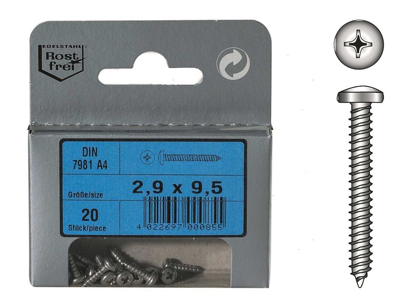 Viti Autofilettanti con Testa Cilindrica DIN 7981