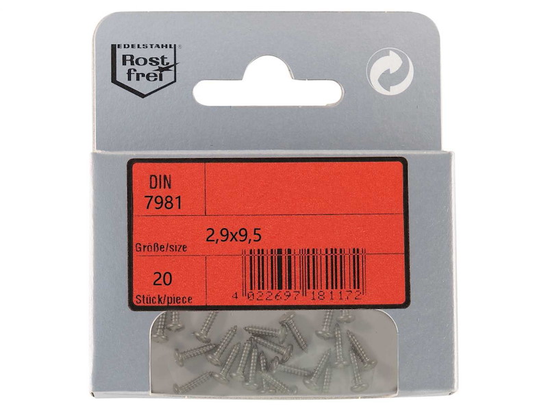 Viti Autofilettanti con Testa Cilindrica DIN 7981