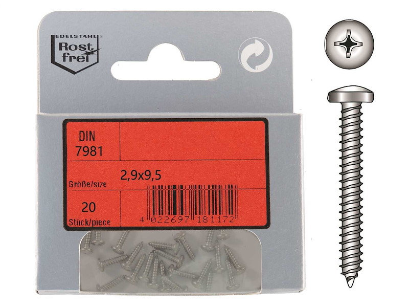 Viti Autofilettanti con Testa Cilindrica DIN 7981