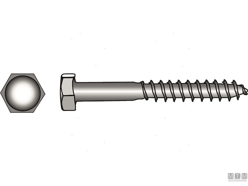 Viti Legno Testa Esagonale DIN 571 Inox