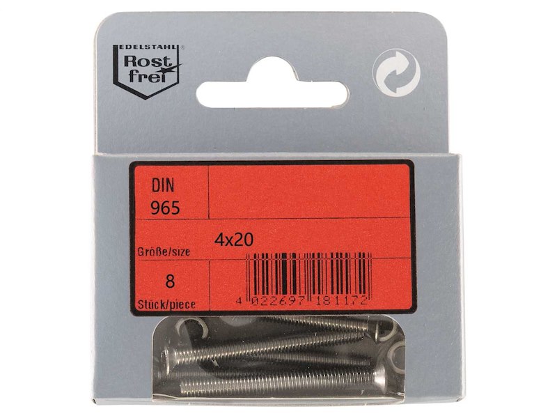 Viti Testa Svasata Piana DIN 965 + Dadi