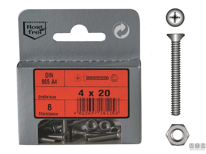 Viti Testa Svasata Piana DIN 965 + Dadi