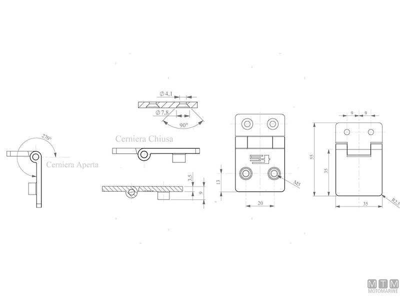 CERNIERA A FILO ECC 55X35MM INOX 