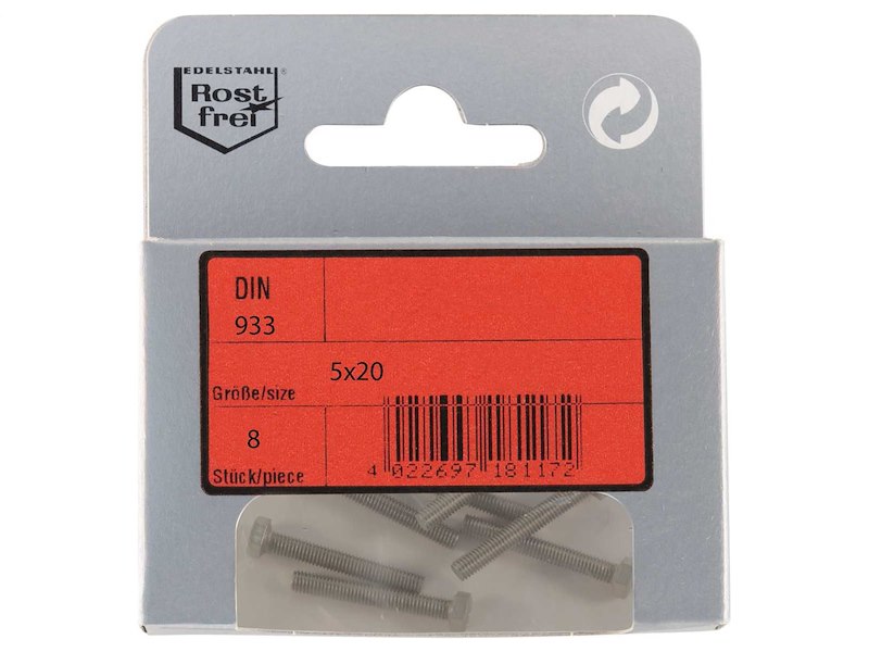 Viti Testa Esagonale DIN 933 + Dadi