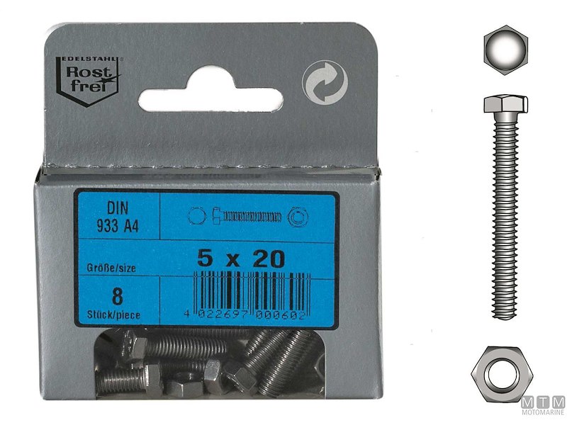 Viti Testa Esagonale DIN 933 + Dadi