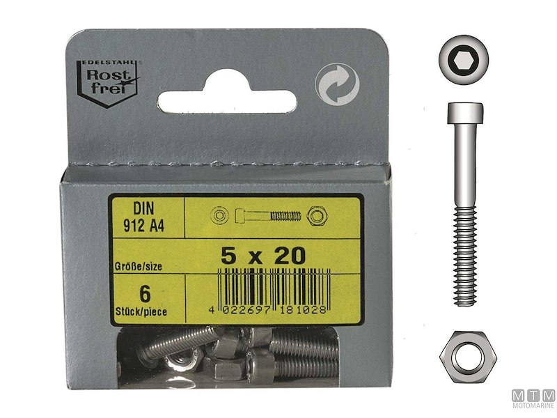 Viti Testa Cilindrica con Cava Esagonale DIN 912 + Dadi