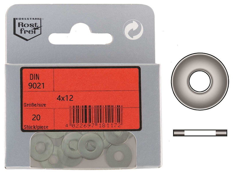 Rondelle Piane 3 Volte il Foro DIN 9021