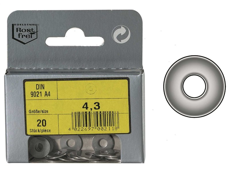 Rondelle Piane 3 Volte il Foro DIN 9021