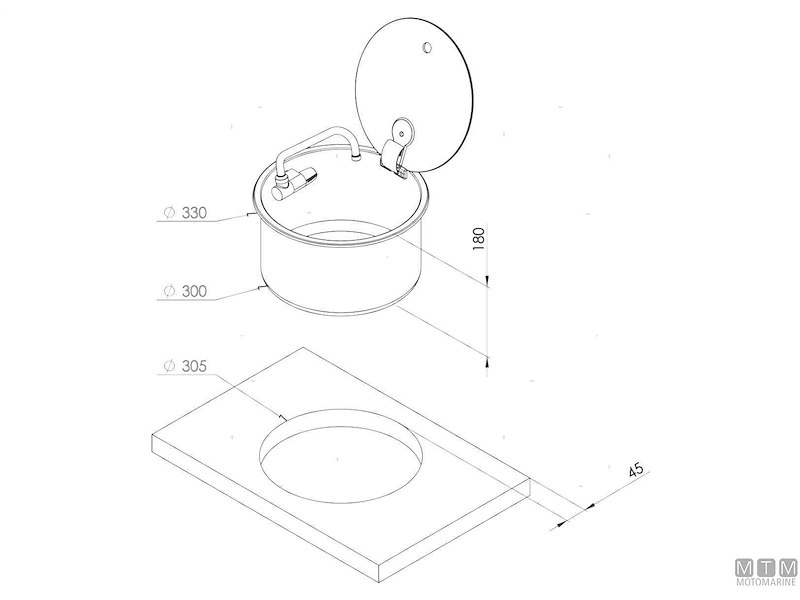LAVELLO SFERICO COVER 300X180 INOX 