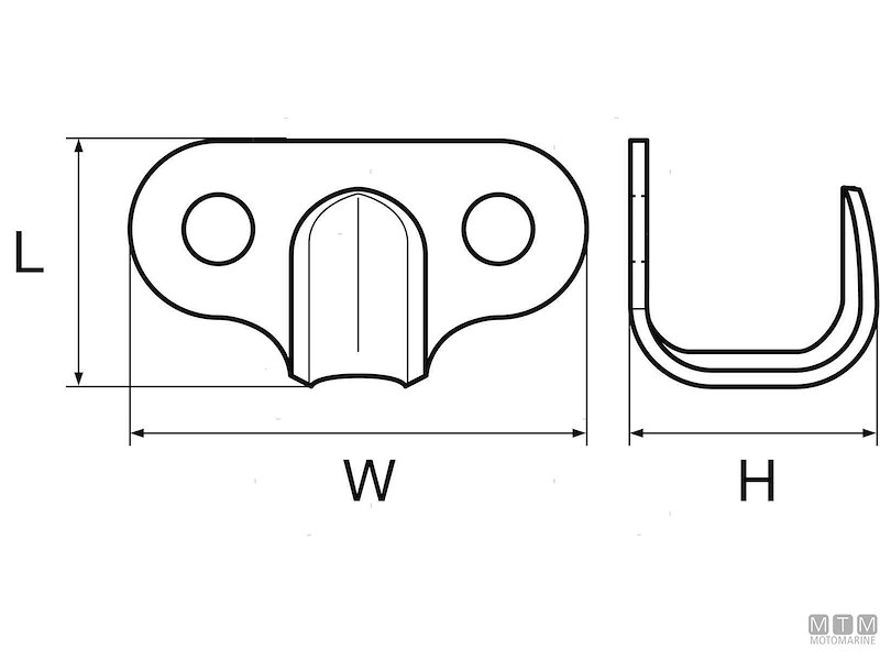 GANCETTO STAMPATO 33X19MM INOX 