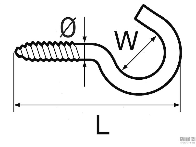 Gancetto Hook a Vite Inox
