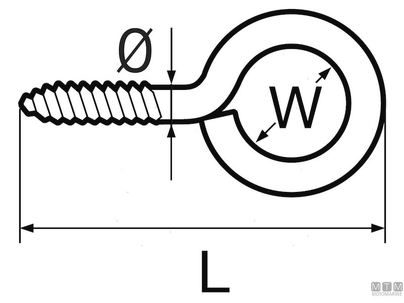 Gancetto Eye a Vite Inox