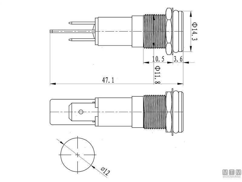 Spie LED OC 12MM 12V