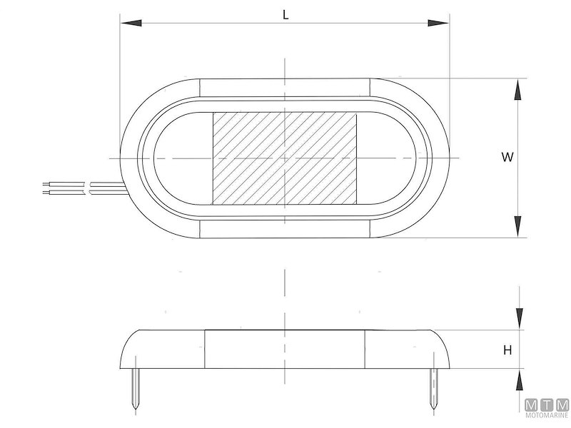 LUCE LED 12/24V 12W IP67 136X66 PL 