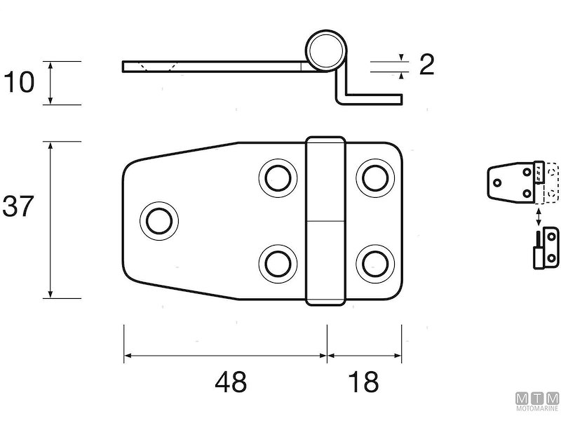 Cerniera Eccentrica Sfilabile a Sbalzo 