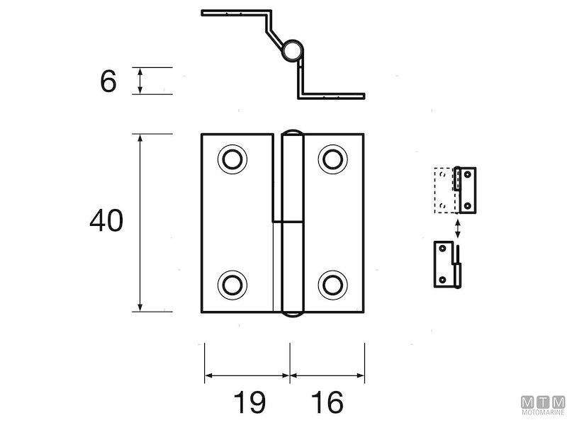 Cerniera Sfilabile a Sbalzo Quadra S