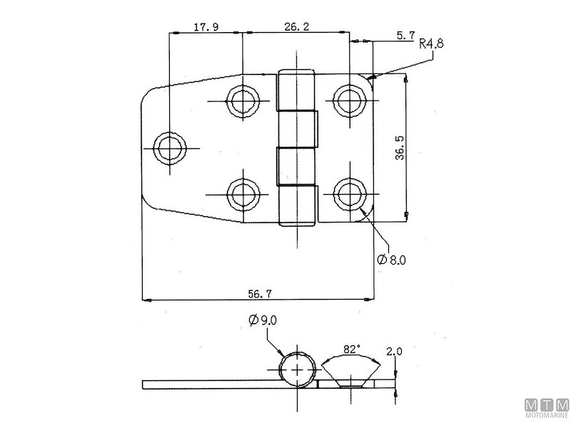 CERNIERA COPERTA ECC 36X57MM INOX 