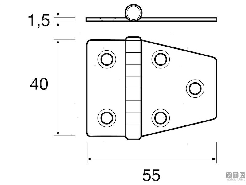 CERNIERA ECCENTRICA 40X70MM INOX 