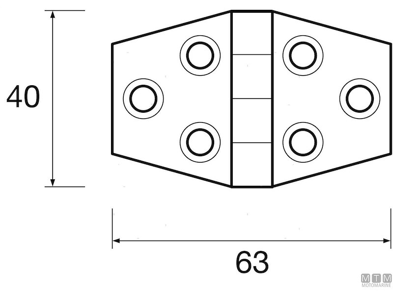 Cerniera a Biscotto 40x63
