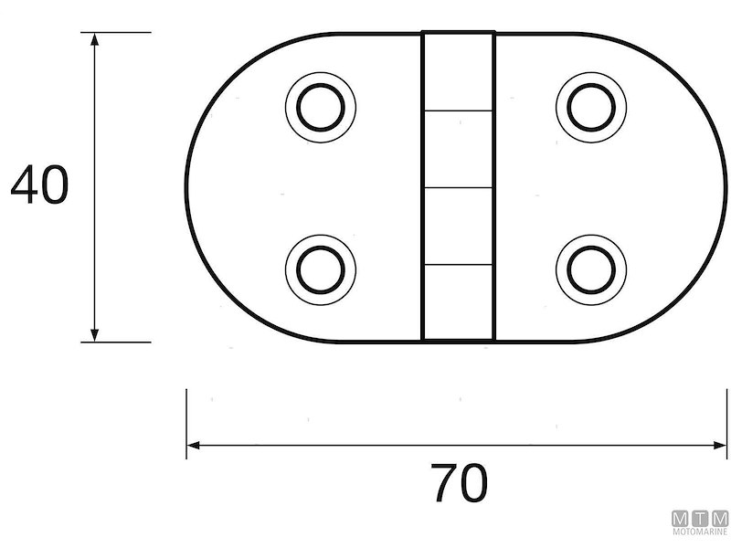 Cerniera Ovale 40x70