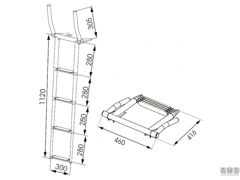 SCALETTA TELESC FOLD PASSAMANO 4GR INOX 