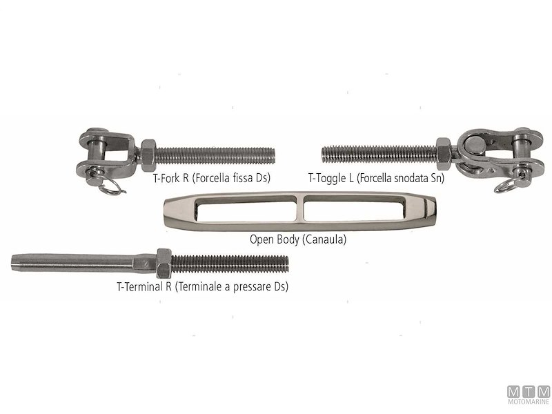 Tenditori Modulari Inox AISI 316 Open Body UNF