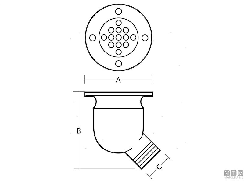 SCARICO POZZETTO SCUPPER D38 INOX 