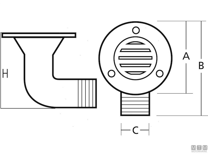 SCARICO POZZETTO 90°D38 INOX 