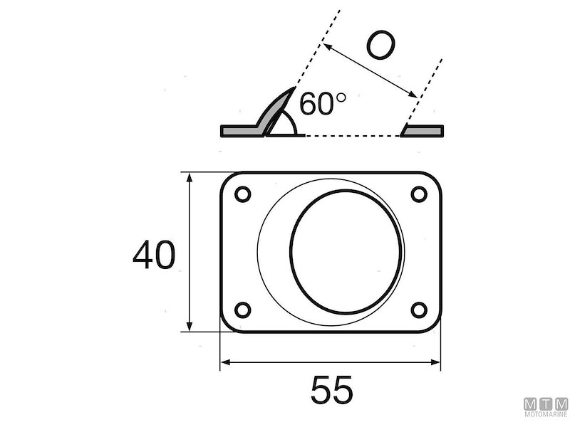 Base a Saldare Rettangolare 60°